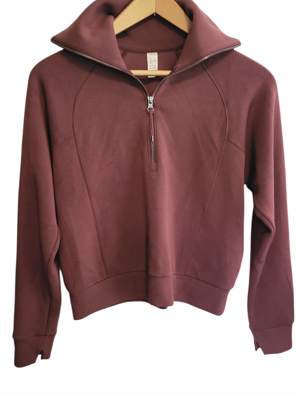 SPANX AirEssentials Half Zip Pullover Sweatshirt in Spice - Size Small